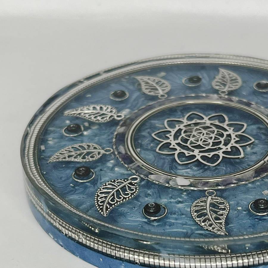 Blue Leaf Coaster - Orgonite