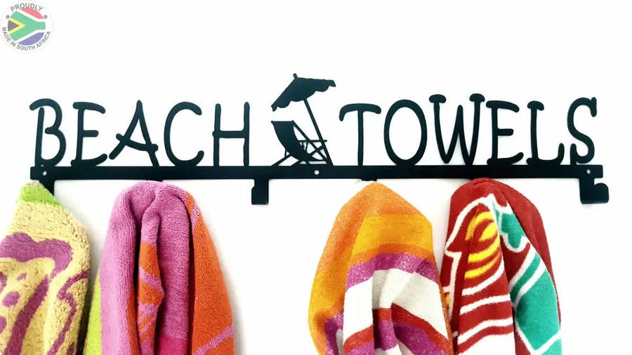 Beach Towels 6 hook towel hanger Large in Stainless steel or Black
