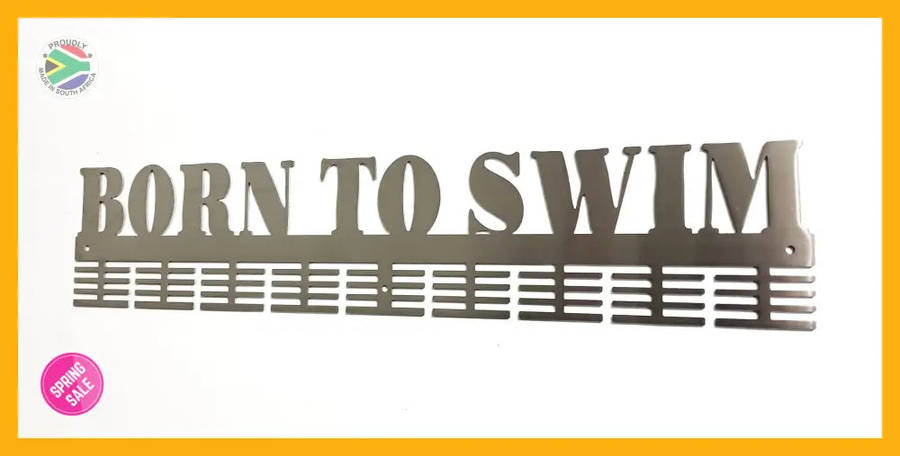 Born to Swim 72 tier medal hanger (option of colors available)