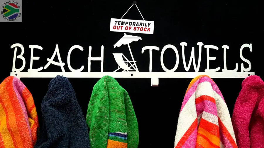 Beach Towels 6 hook towel hanger Large in Stainless steel or Black