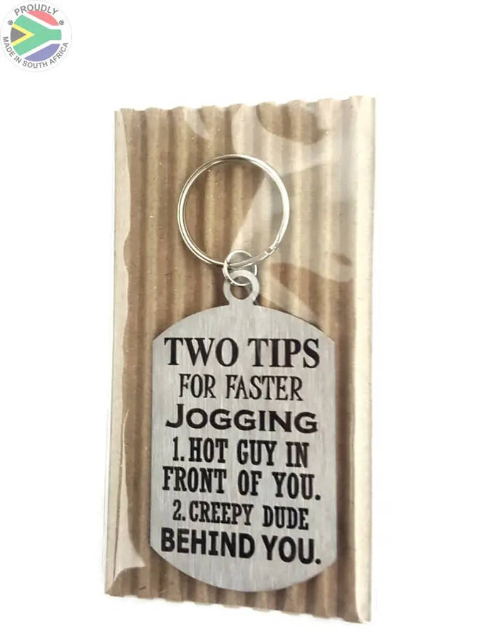 Two tips for faster Jogging Lady Design Laser engraved Key Ring-Bag Tag