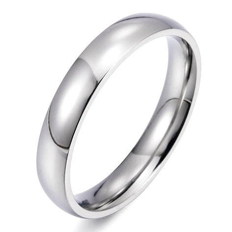 4mm Wide Wedding Band Stainless Steel Ring. Size 8
