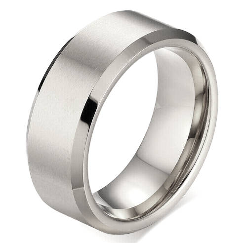 AUTHENTIC 316L Stainless Steel Mens Matte Wedding Band