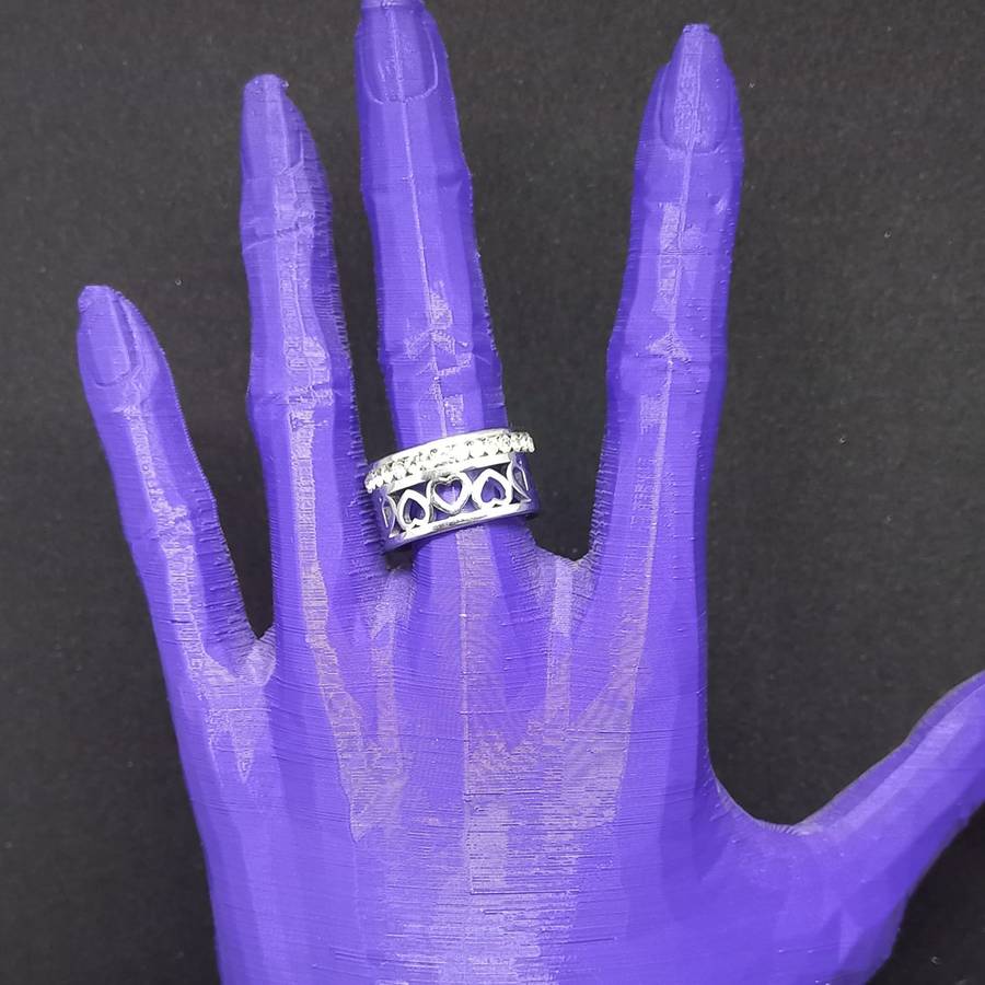 Titanium Heart Ring With Cr. Diamonds Size 10