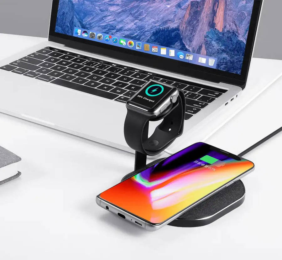 2 in 1 Fast Wireless Charger Stand for Apple