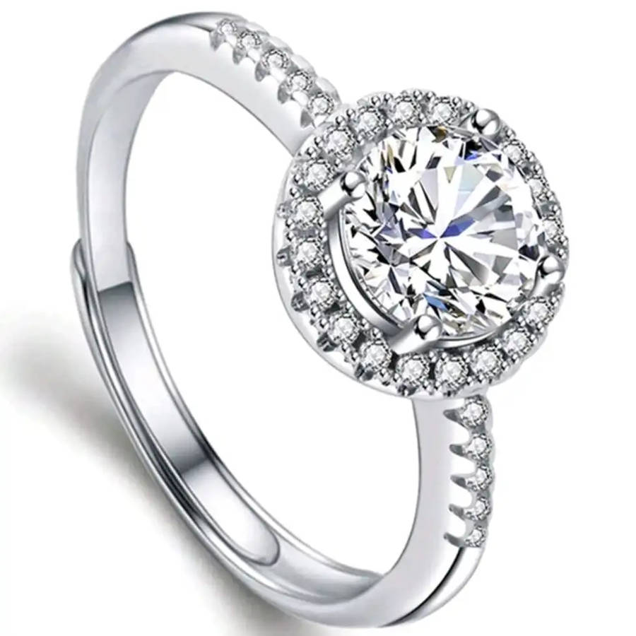 Elegant 1 Carat Cubic Zirconia Ring - Size 6 (M)