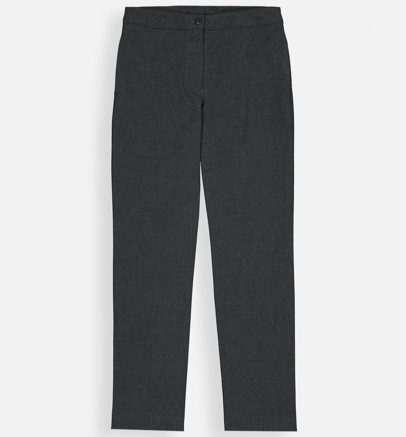 Easy Care Girls Regular Fit Grey School Trousers - Size 40