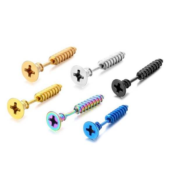 Punk Alloy Screw Earring