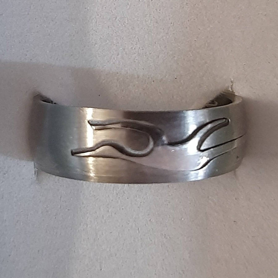 6mm Cut-Out 316L Surgical Stainless Steel Ring - Size 6 - Bird