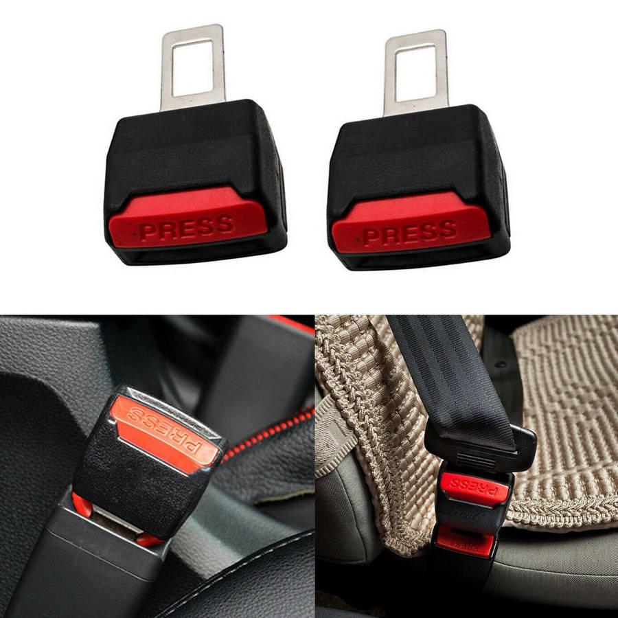2 Piece Car Safety Universal Seat Belt Buckle Extender Clip Alarm Stopper