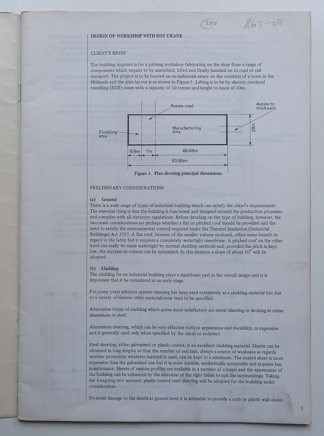 Workshop with EOT Crane (Design of Structural Steelwork) | W. Bates