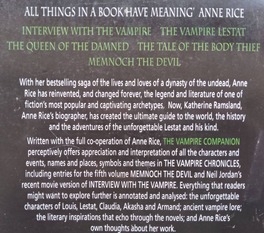 The Vampire Companion: The Official Guide to Anne Rice's The Vampire Chronicles | Katherine Ramsland