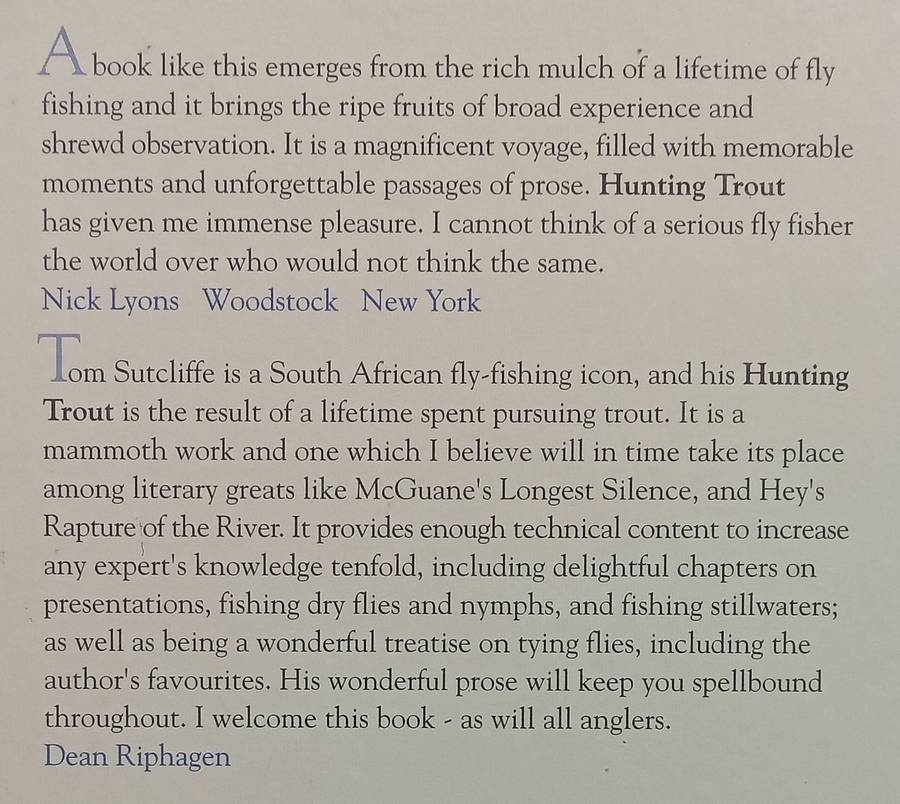 Hunting Trout: Angles and Anecdotes on Trout Fishing (Signed by Author) | Tom Sutcliffe