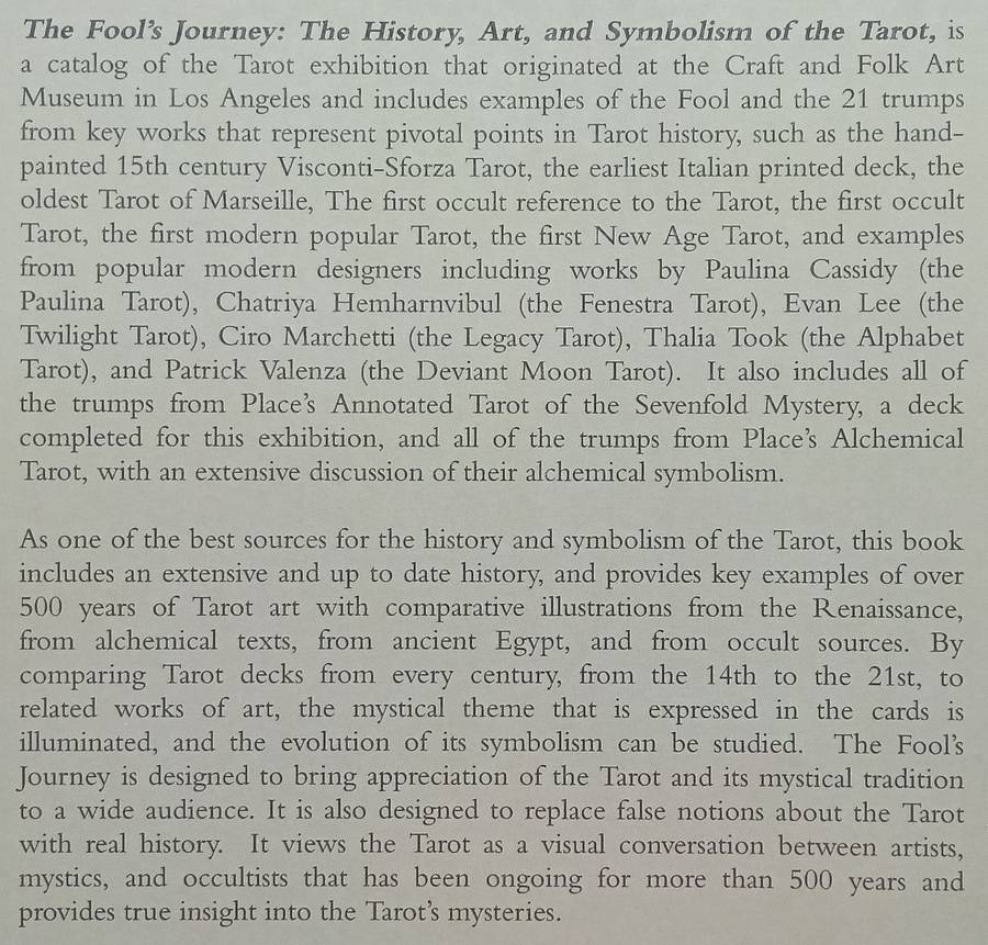 The Fools Journey: The History, Art & Symbolism of the Tarot | Robert M. Place