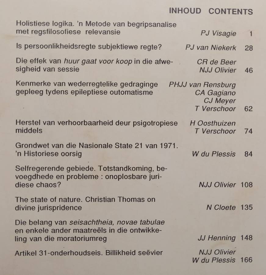 Journal for Juridical Science (Vol. 15, No. 2, December 1990)