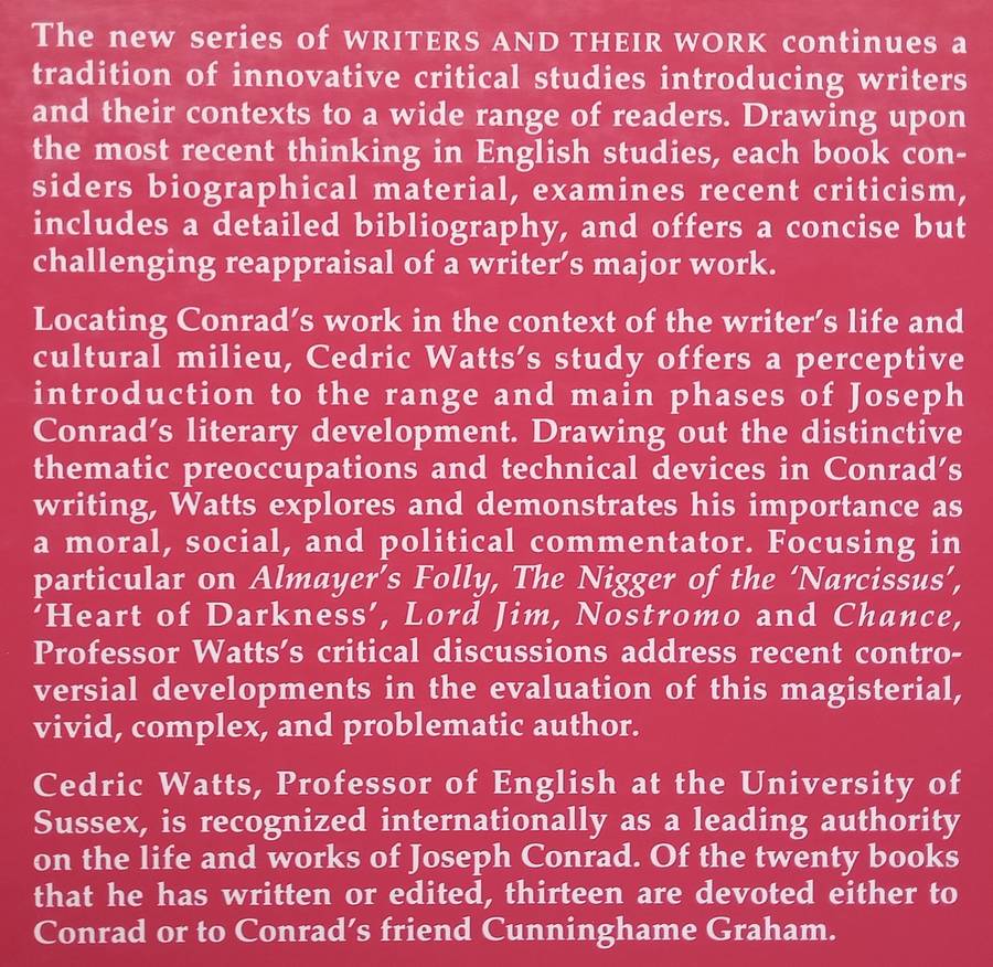 Joseph Conrad (Writers and their Work Series) | Cedric Watts