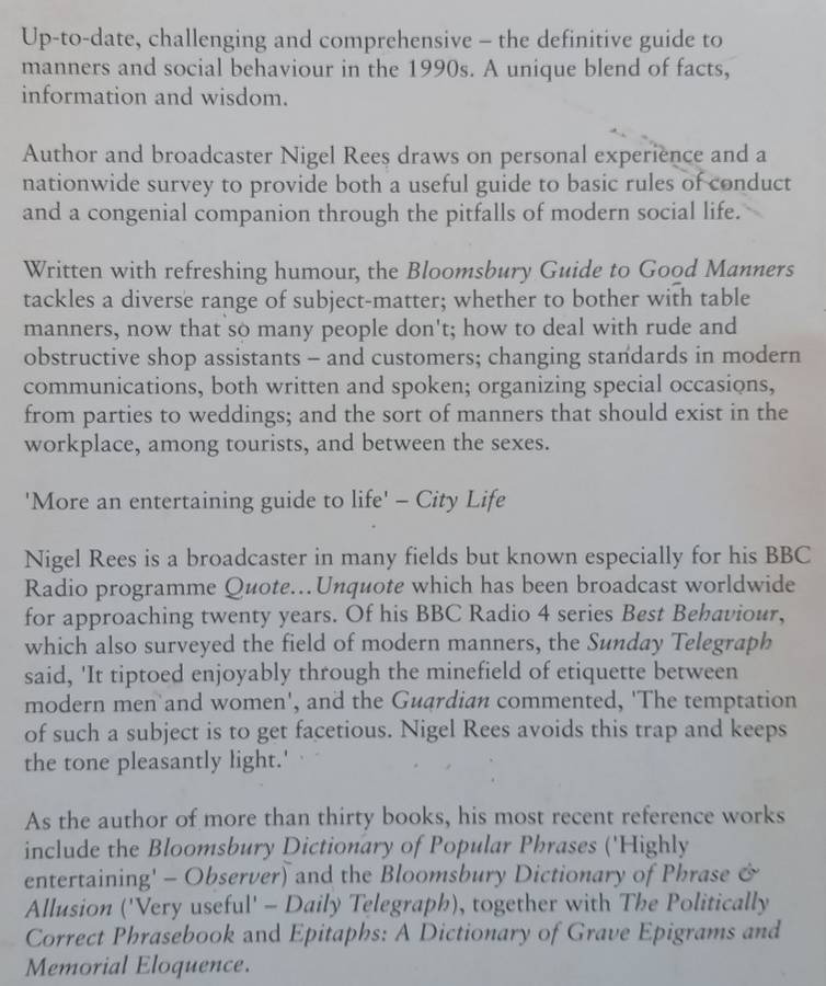 Guide to Good Manners: The Complete Guide to Manners and Etiquette in the 1990s | Nigel Rees