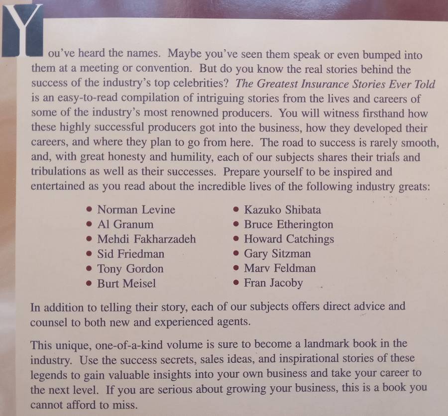 The Greatest Insurance Stories Ever Told: Success Secrets of the Industrys Top Producers | W. ...