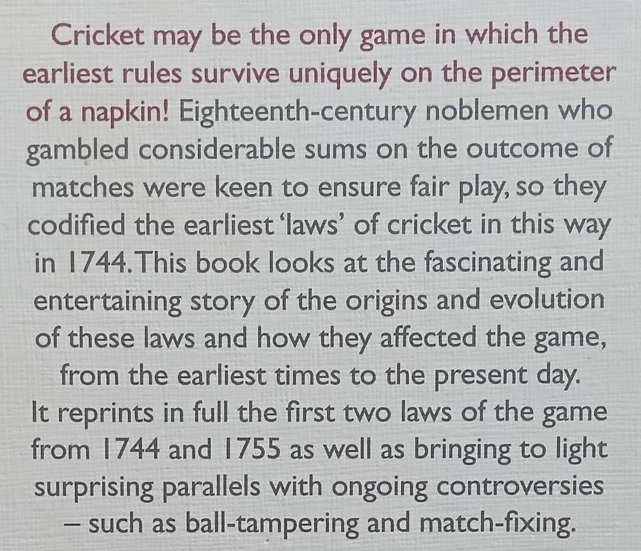 The Original Laws of Cricket