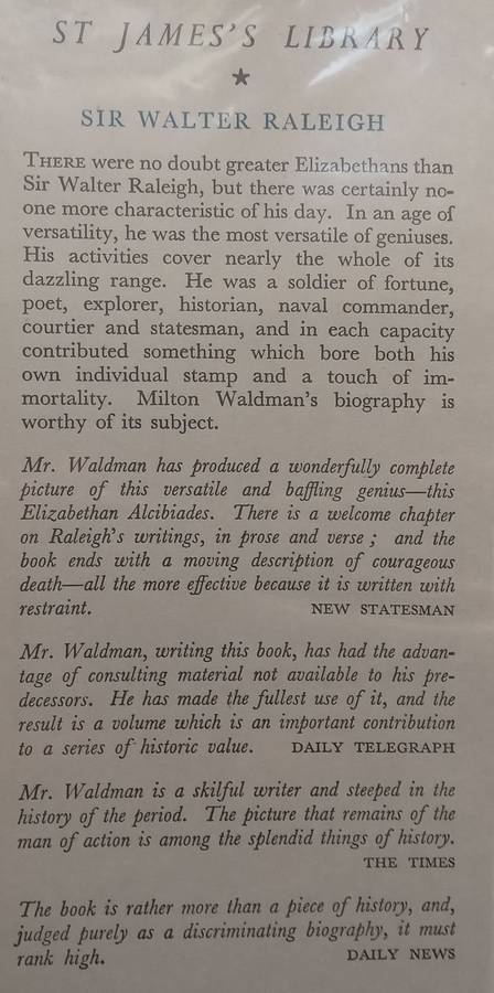 Sir Walter Raleigh | Milton Wadman