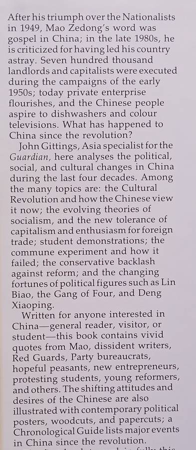 China Changes Face: The Road from Revolution, 1949-1989 | John Gittings