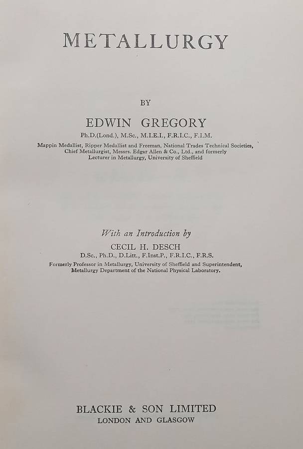 Metallurgy | Edwin Gregory