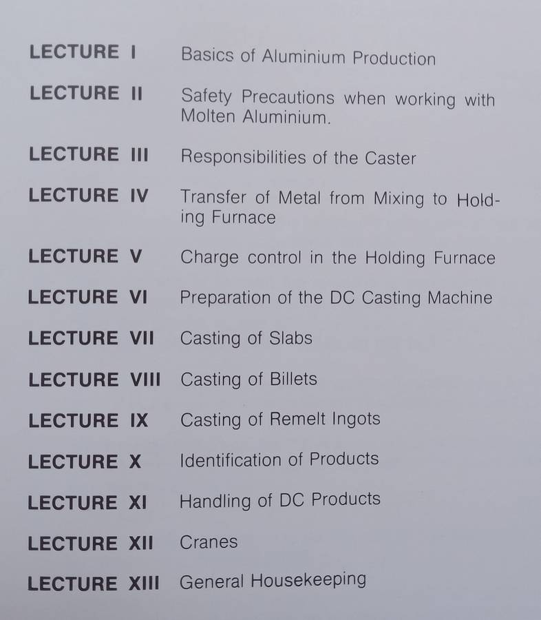Aluminium Casting: A Basic Training Course for Alusaf Casthouse Personnel