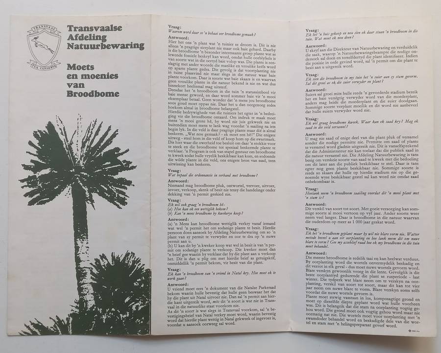 Dos and Donts About Cycads (Afrikaans/English Pamphlet)