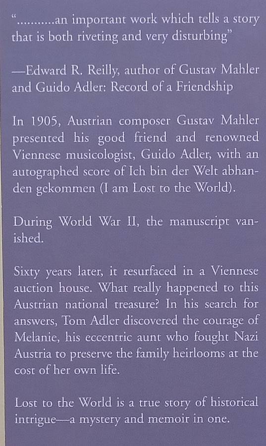 Lost to the World: The Tragic Family Saga of One of Gustav Mahlers Best Friends | Tom Adler & ...