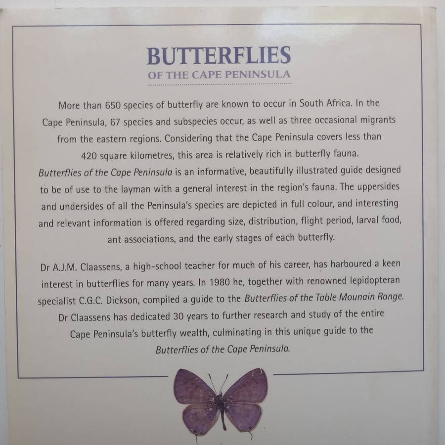 Butterflies of the Cape Peninsula: A Comprehensive Guide | A. J. M. Claassens