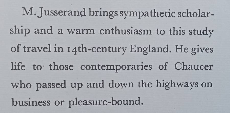 English Wayfaring Life in the Middle Ages | J. J. Jusserand