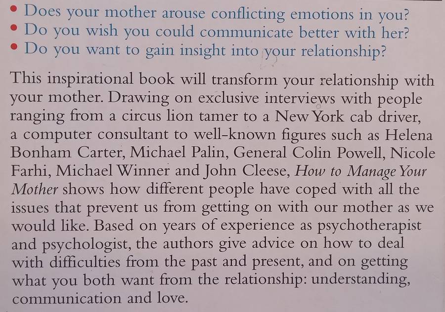 How to Manage Your Mother: 10 Steps to a Better Relationship | Alyce Fay Cleese & Brian Bates