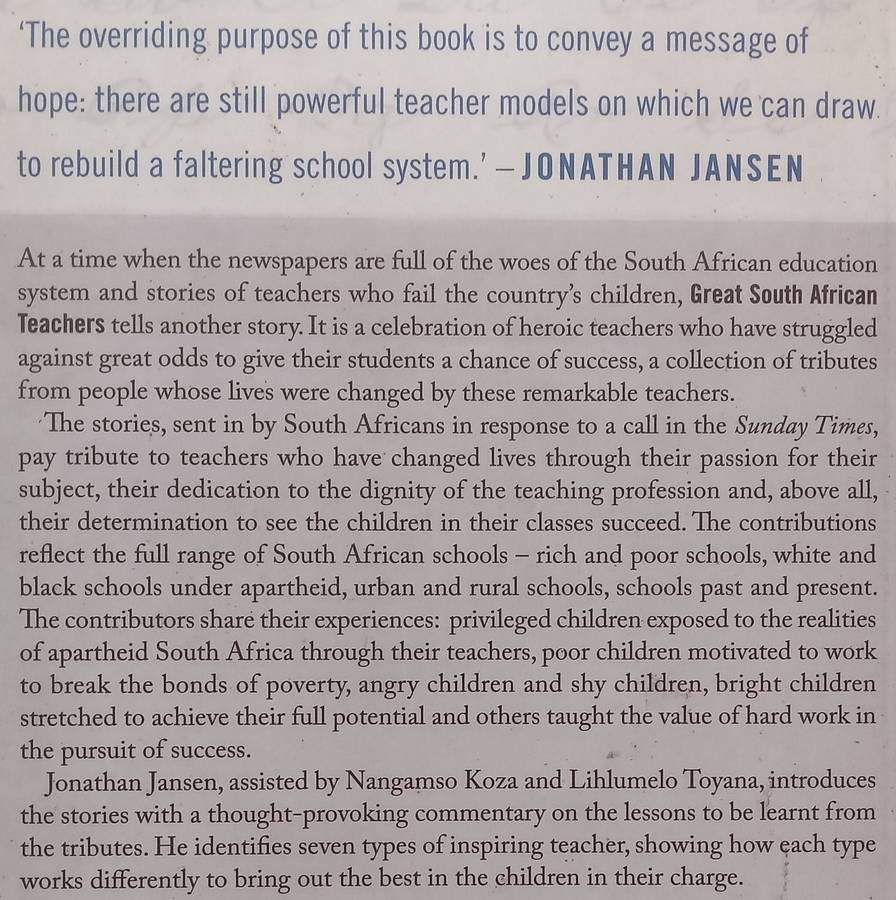 Great South African Teachers (Inscribed by Author) | Jonathan Jansen