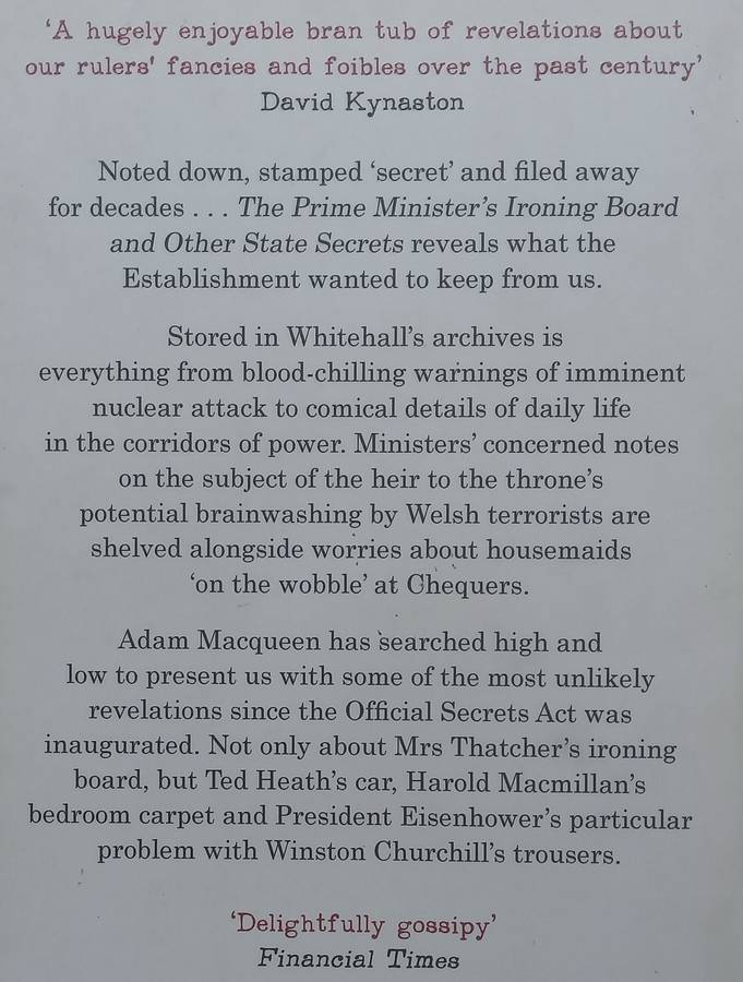 The Prime Ministers Ironing Board and Other State Secrets | Adam Macqueen