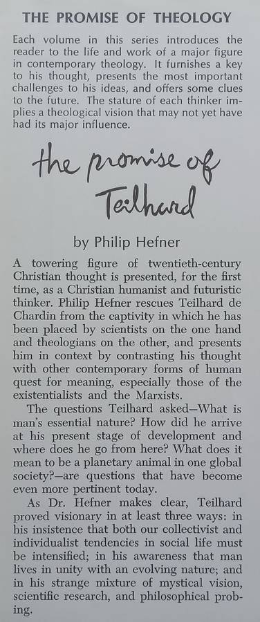The Promise of Teilhard (Promise of Theology Series) | Philip Hefner