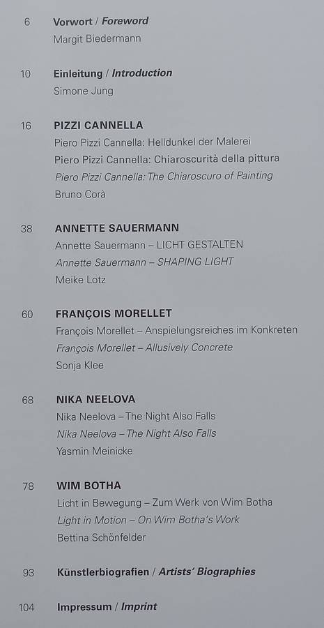 Lichtspiele im Museum Biedermann: Cannella, Sauermann, Morellet, Neelova, Botha (German/English T...