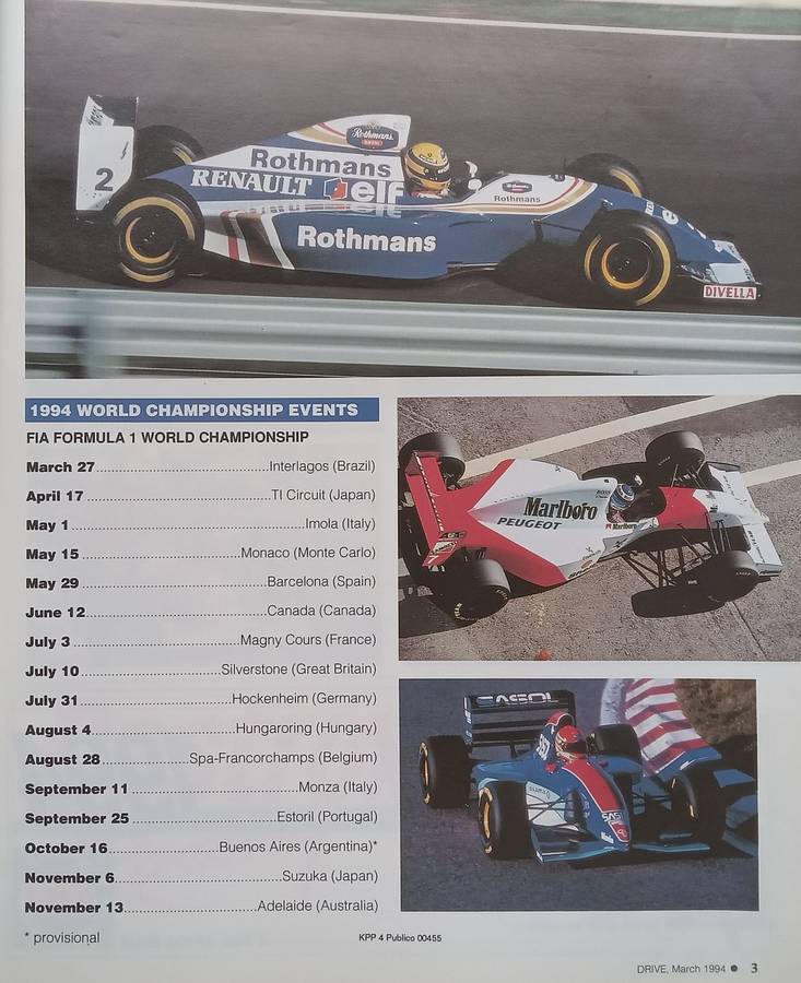 Drive 1994 Motorsport Calendar