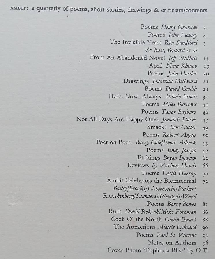 Ambit 67: Quarterly of Poems, Short Stories, Drawings & Criticism (1976)