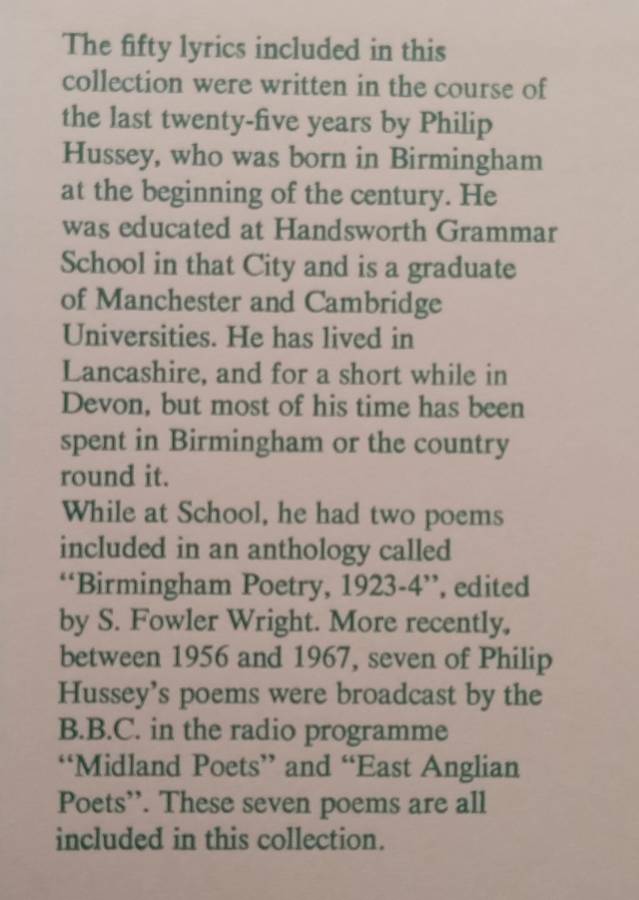 Two Score and Ten: 50 Poems | Philip Hussey