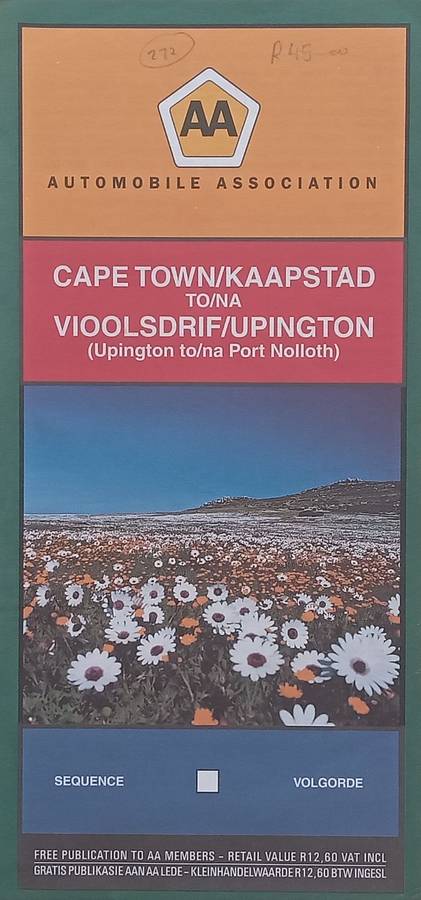 Cape Town to Vioolsdrif/Upington AA Road Map