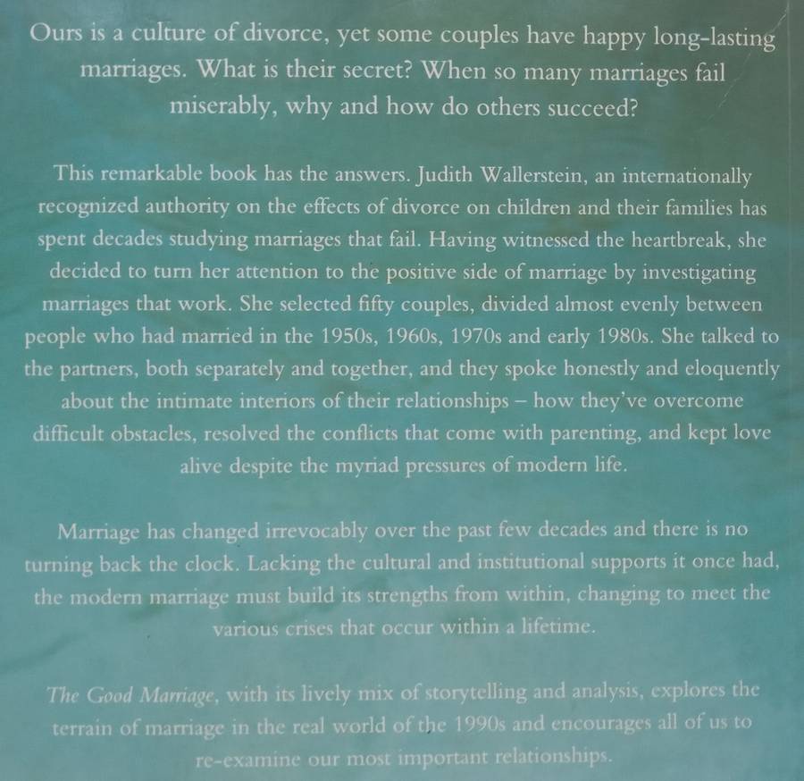 The Good Marriage: How and Why Love Lasts | Judith S. Wallerstein & Sandra Blakeslee