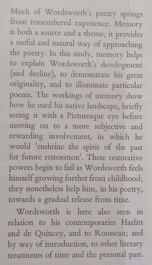The Landscape of Memory: A Study of Wordsworths Poetry | Christopher Salvesen