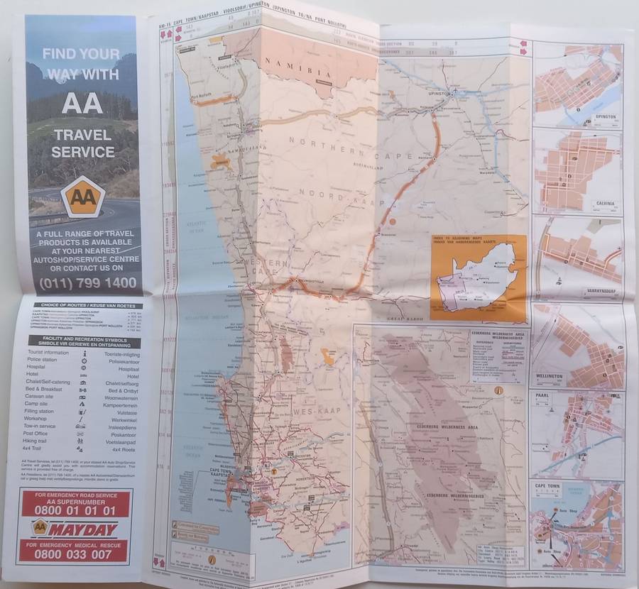 Cape Town to Vioolsdrif/Upington AA Road Map