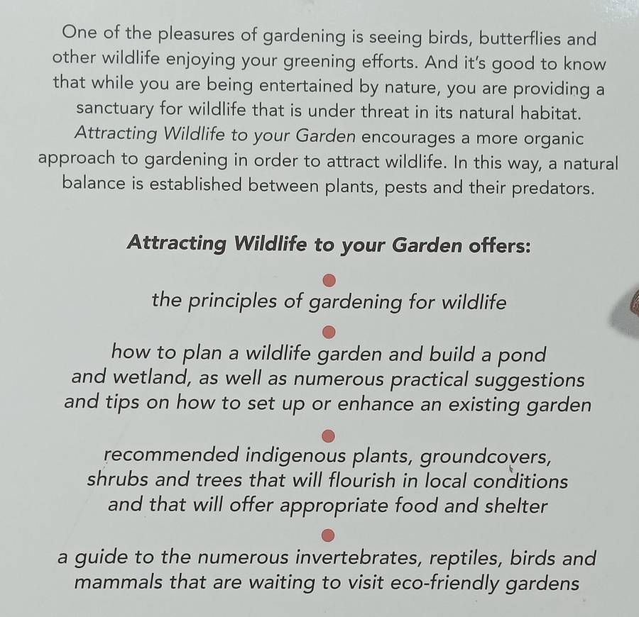 Attracting Wildlife to your Garden in Southern Africa | Roy Trendler
