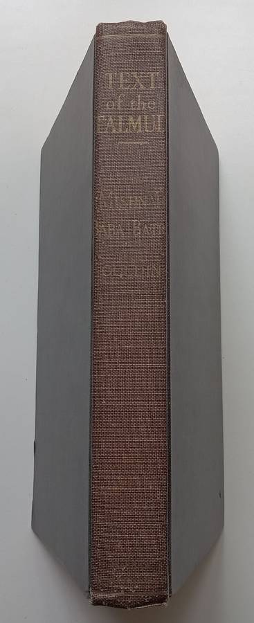 Mishnah: Baba Batra (Last Gate) Published 1933 | Hymen E. Goldin