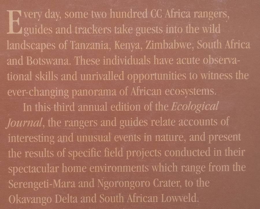 Ecological Journal Volume 3, 2001 | Duncan Butchart (Ed.)