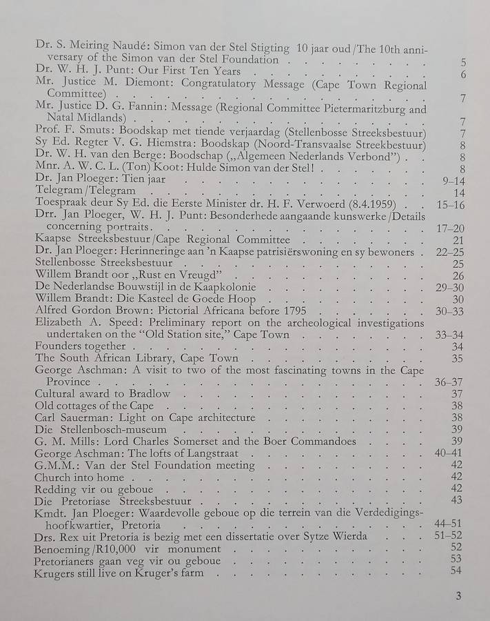 Simon van der Stel Foundation Bulletin 18-19 (April 1969)