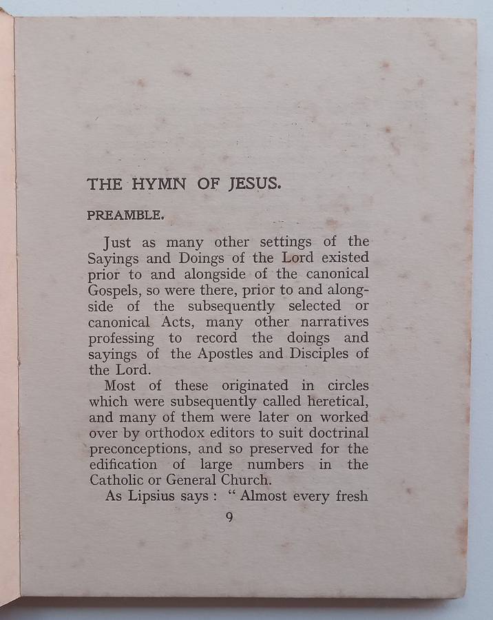 The Hymn of Jesus (Possibly a First Edition, Published 1907) | G. R. S. Mead