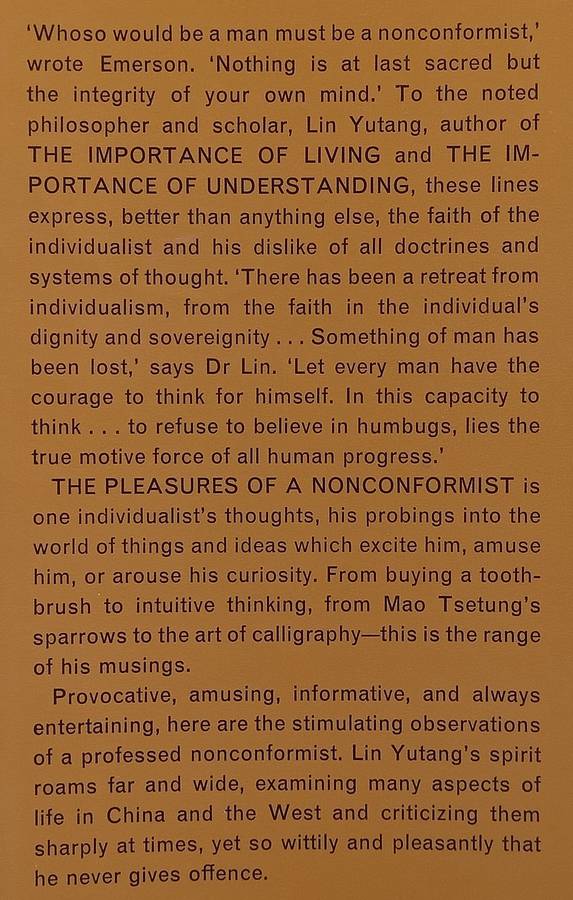 The Pleasures of a Nonconformist | Lin Yutang