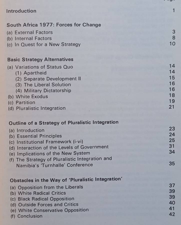 Plural Democracy: Political Change and Strategies for Evolution in South Africa | Wolfgang H. Thomas